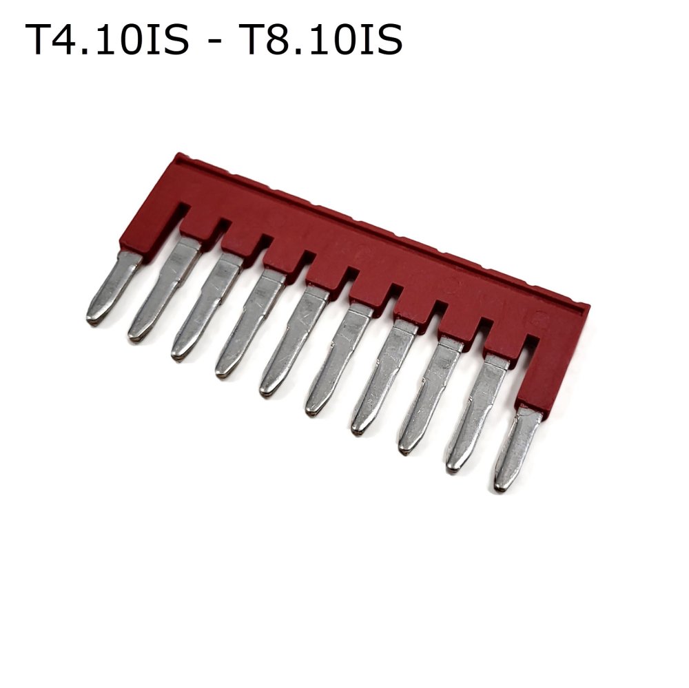 Перемычка гребенчатая для пружинных и втычных клемм на 10 контактов (T6.10IS)