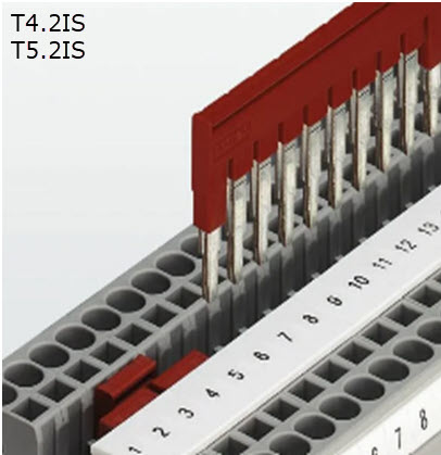 Перемычка гребенчатая для пружинных и втычных клемм на 2 контакта (T5.2IS)