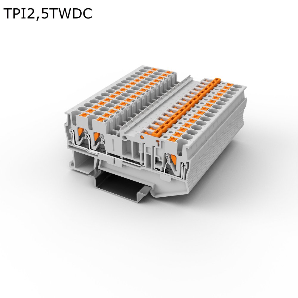 Клемма push-in c ножевым размыкателем 3 контакта 2,5 мм2, серая (TPI2,5TWDC)