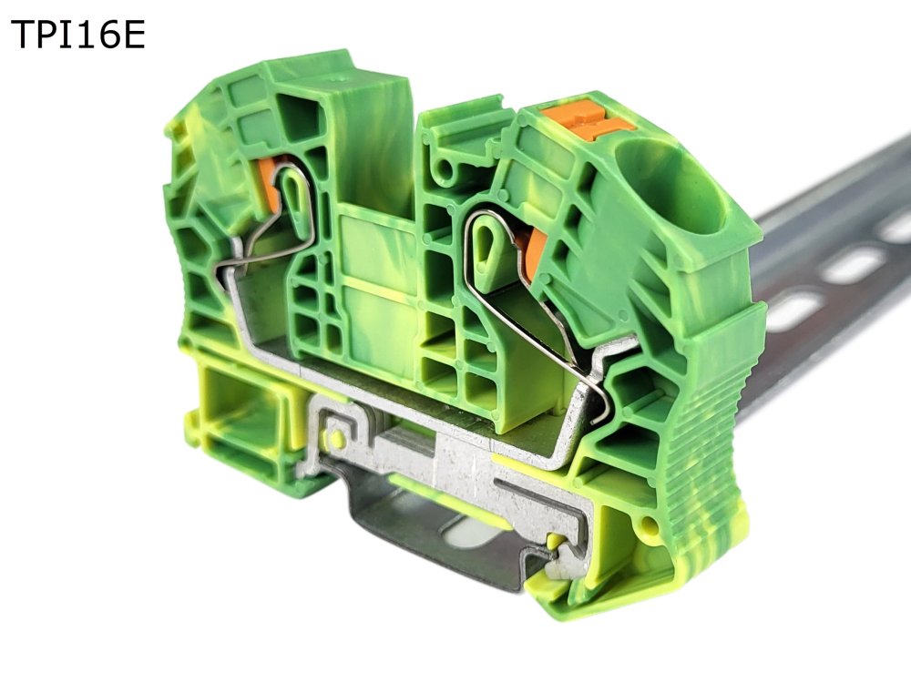 Клемма push-in проходная 2 контакта 16 мм2, заземляющая (TPI16E)