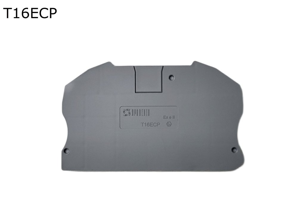 Крышка торцевая для 2-контактной push-in клеммы 16 мм2, серая (T16ECP)