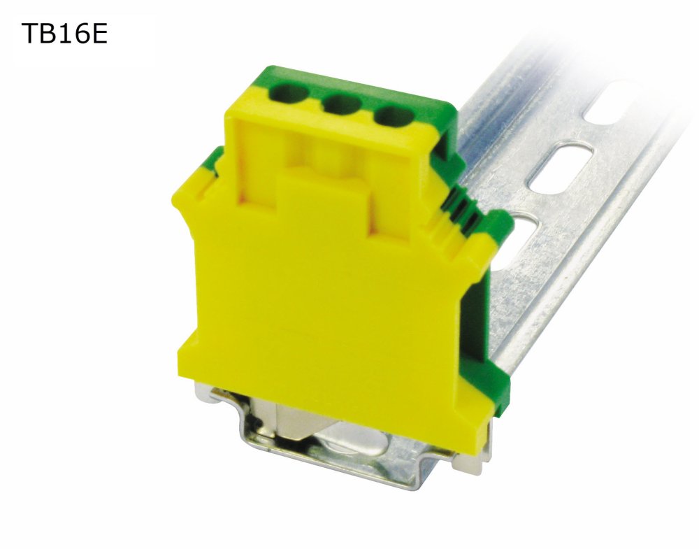 Клемма винтовая проходная 2 контакта 16 мм2, заземляющая (TB16E)