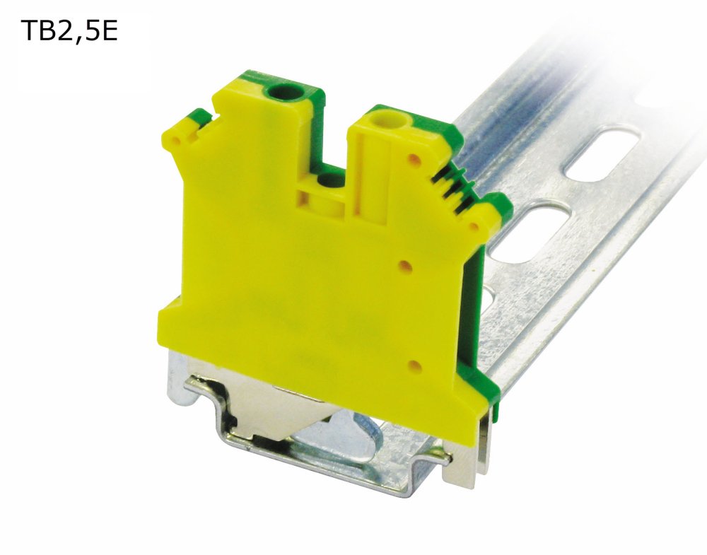 Клемма винтовая проходная 2 контакта 2,5 мм2, заземляющая (TB2,5E)
