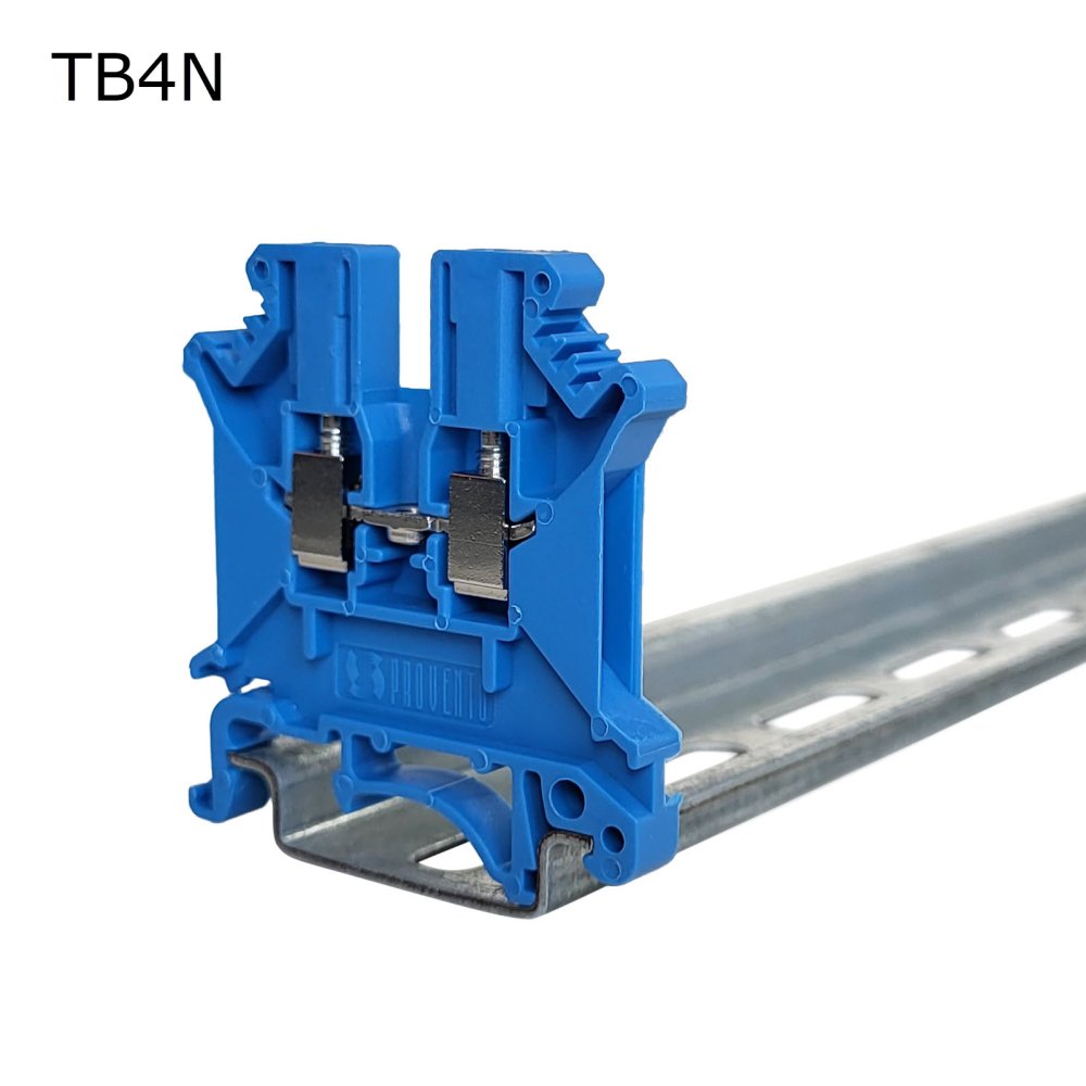 Клемма винтовая проходная 2 контакта 4 мм2, синяя (TB4N)