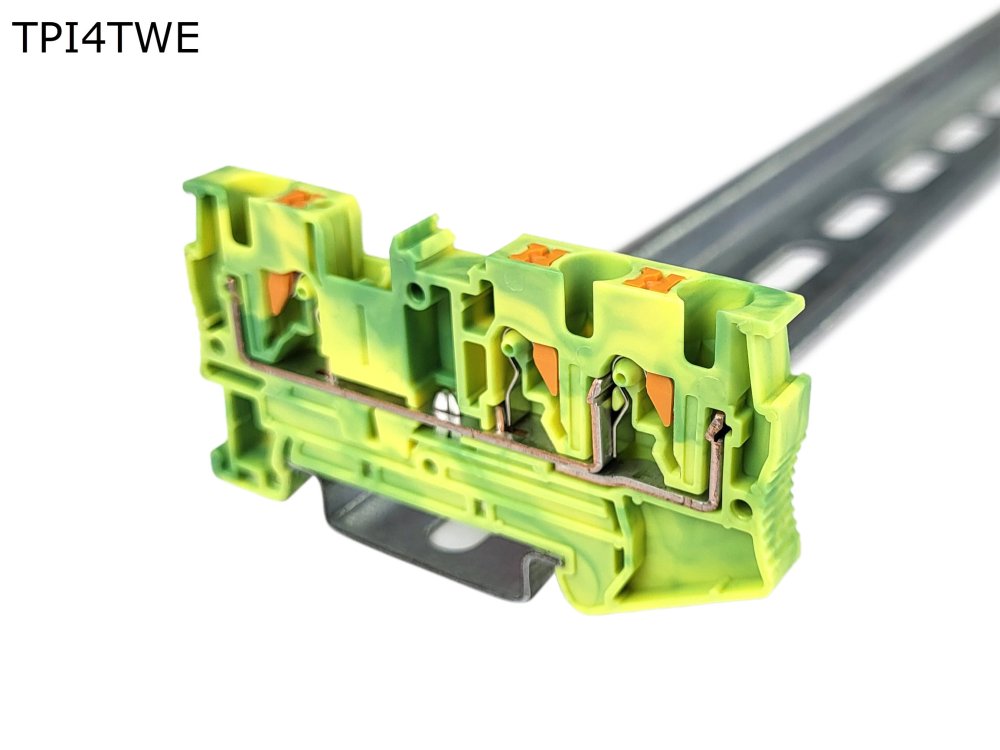 Клемма push-in проходная 3 контакта 4 мм2, заземляющая (TPI4TWE)