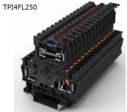 Клемма push-in с держателем предохранителя и индикатором 250В 2 контакта 4 мм2, черная (TPI4FL250)