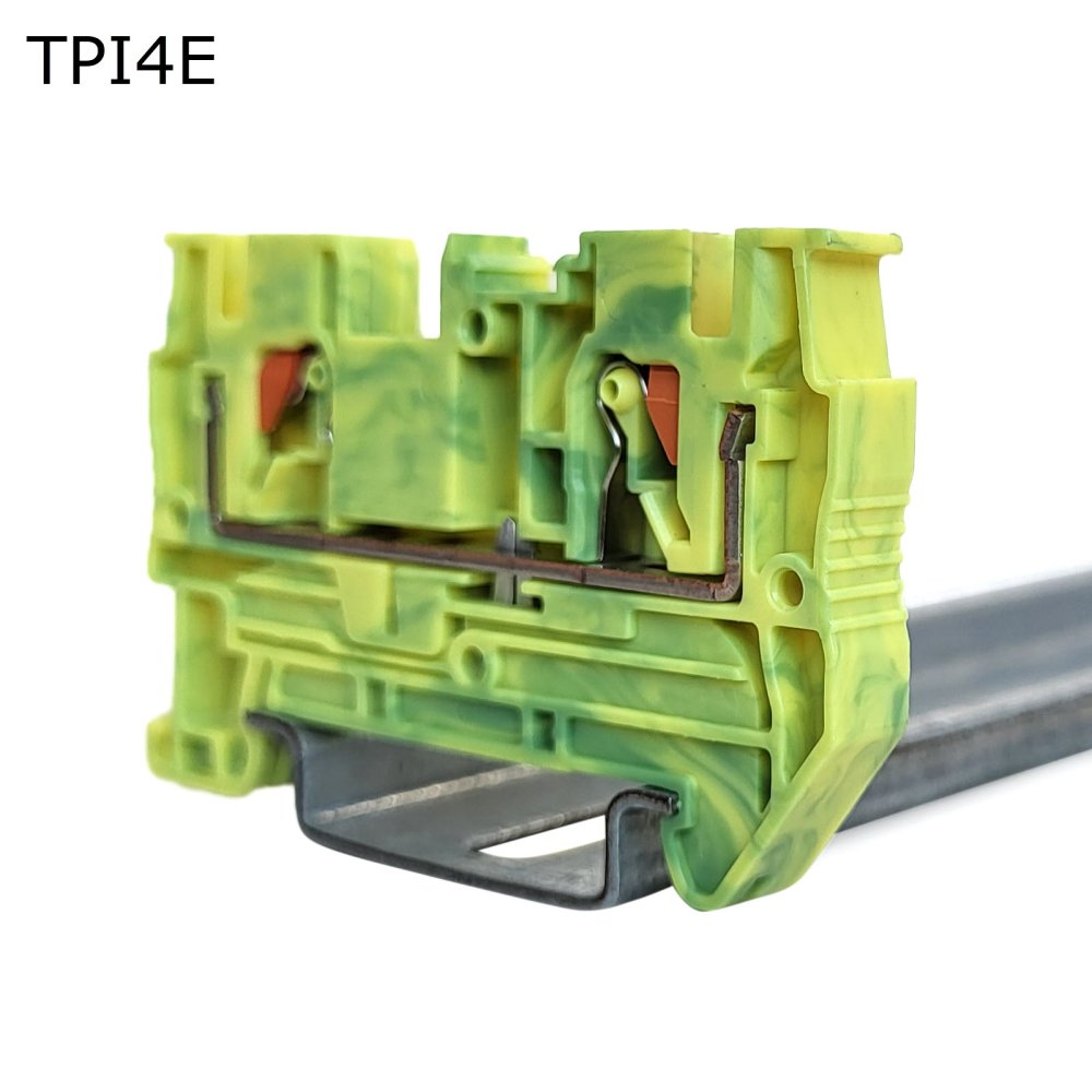 Клемма push-in проходная 2 контакта 4 мм2, заземляющая (TPI4E)