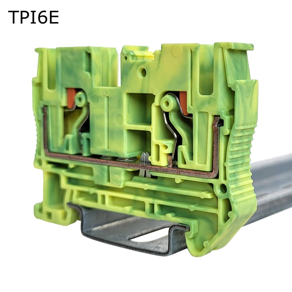 Клемма push-in проходная 2 контакта 6 мм2, заземляющая (TPI6E)