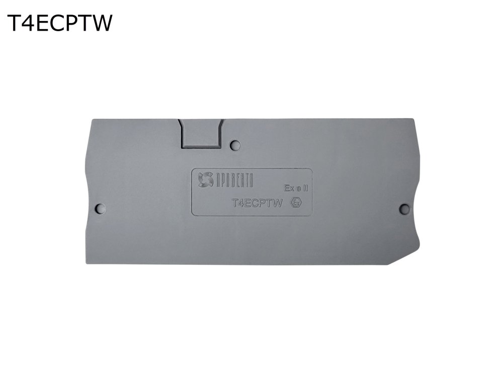 Крышка торцевая для 3-контактной push-in клеммы 4 мм2, серая (T4ECPTW)